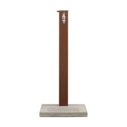 Fontaine de jardin Barletta en acier double robinets, support tuyau et socle – 40 x 40 x 89 cm - Rouille