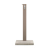 Fontaine de jardin Barletta en aluminium double robinets, support tuyau et socle – 40 x 40 x 89 cm - Taupe