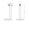 Fontaine de jardin Barletta en acier double robinets, support tuyau et socle – 40 x 40 x 89 cm - Taupe