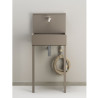 Evier mural Sorrente en acier avec deux robinets – 50 x 36 x 112 cm - Taupe