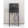 Evier mural Sorrente en acier avec deux robinets – 50 x 36 x 112 cm - Anthracite
