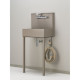 Evier mural Mistretta en acier avec double robinets et mitigeur – 50 x 36 x 112 cm - Taupe