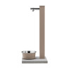 Fontaine de jardin Fabro en acier avec socle et abreuvoir – 40 x 40x 90 cm - Taupe