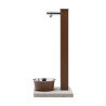 Fontaine de jardin Fabro en acier avec socle et abreuvoir – 40 x 40x 90 cm - Rouille