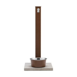 Fontaine de jardin Fabro en acier avec socle et abreuvoir – 40 x 40x 90 cm - Rouille