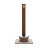 Fontaine de jardin Fabro en acier avec socle et abreuvoir – 40 x 40x 90 cm - Rouille