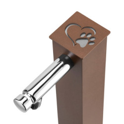 Fontaine de jardin Fabro en aluminium avec socle et abreuvoir – 40 x 40x 90 cm - Rouille