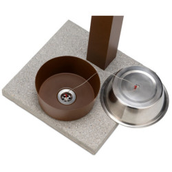 Fontaine de jardin Fabro en acier avec socle et abreuvoir – 40 x 40x 90 cm - Rouille