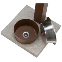 Fontaine de jardin Fabro en acier avec socle et abreuvoir – 40 x 40x 90 cm - Rouille