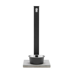 Fontaine de jardin Fabro en aluminium avec socle et abreuvoir – 40 x 40x 90 cm - Anthracite