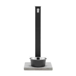 Fontaine de jardin Fabro en aluminium avec socle et abreuvoir – 40 x 40x 90 cm - Anthracite