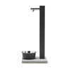 Fontaine de jardin Fabro en acier avec socle et abreuvoir – 40 x 40x 90 cm - Anthracite