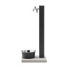 Fontaine de jardin Alatri en acier avec socle, abreuvoir et double robinets – 40 x 40x 90 cm - Anthracite
