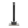 Fontaine de jardin Alatri en acier avec socle, abreuvoir et double robinets – 40 x 40x 90 cm - Anthracite