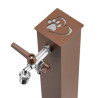 Fontaine de jardin Alatri en acier avec socle, abreuvoir et double robinets – 40 x 40x 90 cm - Rouille