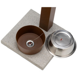 Fontaine de jardin Alatri en acier avec socle, abreuvoir et double robinets – 40 x 40x 90 cm - Rouille