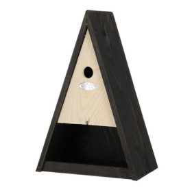 Nichoir et mangeoire pour mésanges Wigwam de couloir noir – 26,2 x 16,5 x 39,2 cm