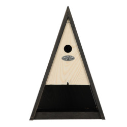 Nichoir et mangeoire pour mésanges Wigwam de couloir noir – 26,2 x 16,5 x 39,2 cm