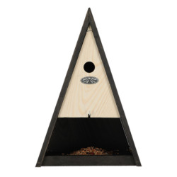 Nichoir et mangeoire pour mésanges Wigwam de couloir noir – 26,2 x 16,5 x 39,2 cm