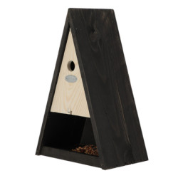 Nichoir et mangeoire pour mésanges Wigwam de couloir noir – 26,2 x 16,5 x 39,2 cm