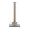 Fontaine de jardin Alatri en acier avec socle, abreuvoir et double robinets – 40 x 40x 90 cm - Taupe