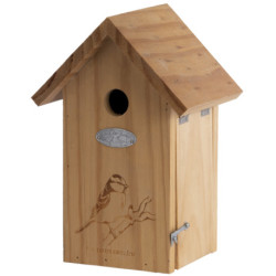 Nichoir de jardin en pin 100% FSC pour Mésanges Bleue – 17 x 14,3 x 25,5 cm