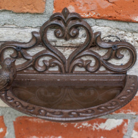 Mangeoire murale pour oiseaux en fonte – 22,7 x 12,6 x 13,8 cm