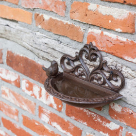 Mangeoire murale pour oiseaux en fonte – 22,7 x 12,6 x 13,8 cm
