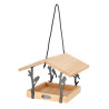 Mangeoire à suspendre en bois pin 100% FSC et fer – 24,5 x 24,5 x 18,3 cm