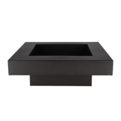 Braséro de jardin carré en acier – 57,7 x 57,7 x 19,2 cm - Noir