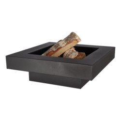 Braséro de jardin carré en acier – 57,7 x 57,7 x 19,2 cm - Noir