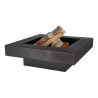 Braséro de jardin carré en acier – 57,7 x 57,7 x 19,2 cm - Noir