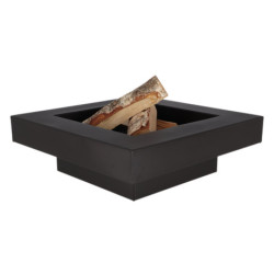 Braséro de jardin carré en acier – 57,7 x 57,7 x 19,2 cm - Noir