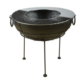 Plaque de cuisson et grille en acier inox pour braseros de diamètre de 60 cm – 61,8 x 61,8 x 2,3 cm