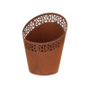 Braséro de jardin incliné ovale ajouré en fer – 36,1 x 35 x 44,9 cm - Rouille