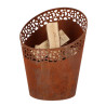 Braséro de jardin incliné ovale ajouré en fer – 36,1 x 35 x 44,9 cm - Rouille