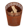 Braséro de jardin incliné ovale ajouré en fer – 36,1 x 35 x 44,9 cm - Rouille