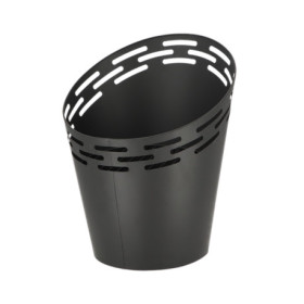 Braséro de jardin incliné ovale ajouré en fer – 36,1 x 35 x 44,9 cm - Noir