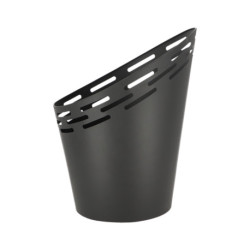 Braséro de jardin incliné ovale ajouré en fer – 36,1 x 35 x 44,9 cm - Noir