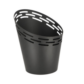 Braséro de jardin incliné ovale ajouré en fer – 36,1 x 35 x 44,9 cm - Noir