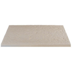 Dalle de terrasse en pierre reconstituée 40 x 60 x 2.5 cm Bouchardée patinée - BLANC