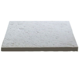 Dalle de terrasse en pierre reconstituée 40 x 40 x 2.5 cm Bouchardée patinée – GRIS CLAIR