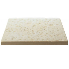 Dalle de terrasse en pierre reconstituée 40 x 40 x 2.5 cm Bouchardée patinée - BLANC