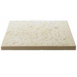 Dalle de terrasse en pierre reconstituée 40 x 40 x 2.5 cm Bouchardée patinée - BLANC
