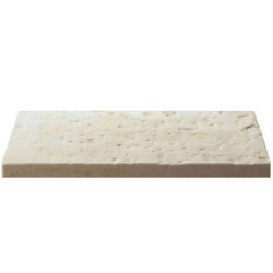 Dalle de terrasse en pierre reconstituée 40 x 20 x 2.5 cm Bouchardée patinée - BLANC