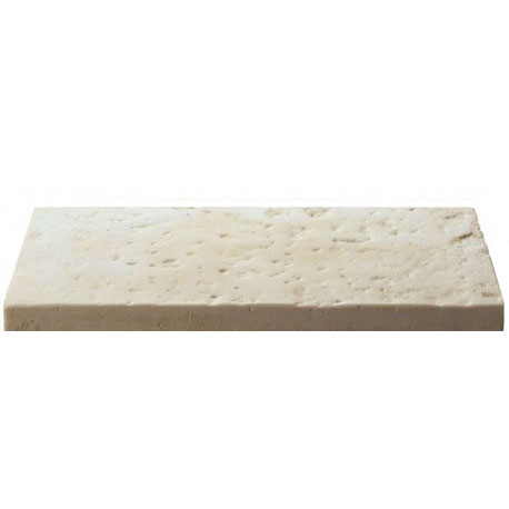 Dalle de terrasse en pierre reconstituée 40 x 20 x 2.5 cm Bouchardée patinée - BLANC