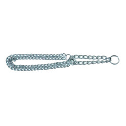 Collier étrangleur Mio 2 rangées de maillons métal – Taille S 34-45 cm – Ep. 2 mm