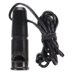 Sifflet en corne de buffle pour chien avec cordon en cuir – Portée : 160 m – 6 x 1,5 x 1,5 cm