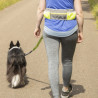 Ceinture de jogging ventrale avec laisse amortisseur réfléchissante en Nylon - Jaune