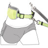 Ceinture de jogging ventrale avec laisse amortisseur réfléchissante en Nylon - Jaune